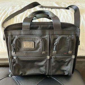Tumi Alpha Expandable Laptop Briefcase Nylon- Black